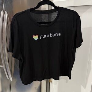 Pure Barre Black Tee with Heart Logo